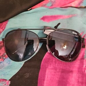 Quay Black Aviator Sunglasses